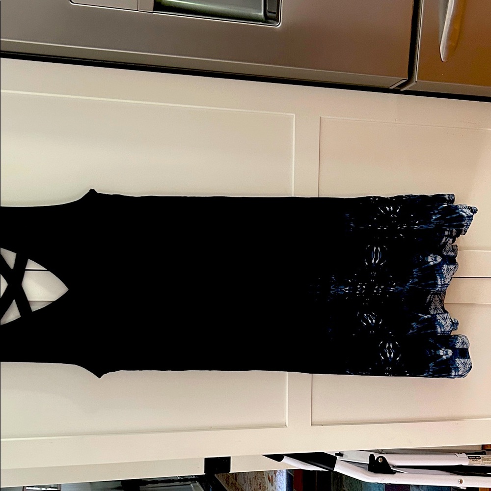 Style & Co. Black and Blue Backless Dress